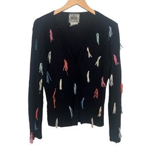 Vintage Curio Tassel Tie Button Front Cardigan Medium